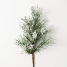 25"H Sullivans Frosted Fuzzy Pine Spray, Green