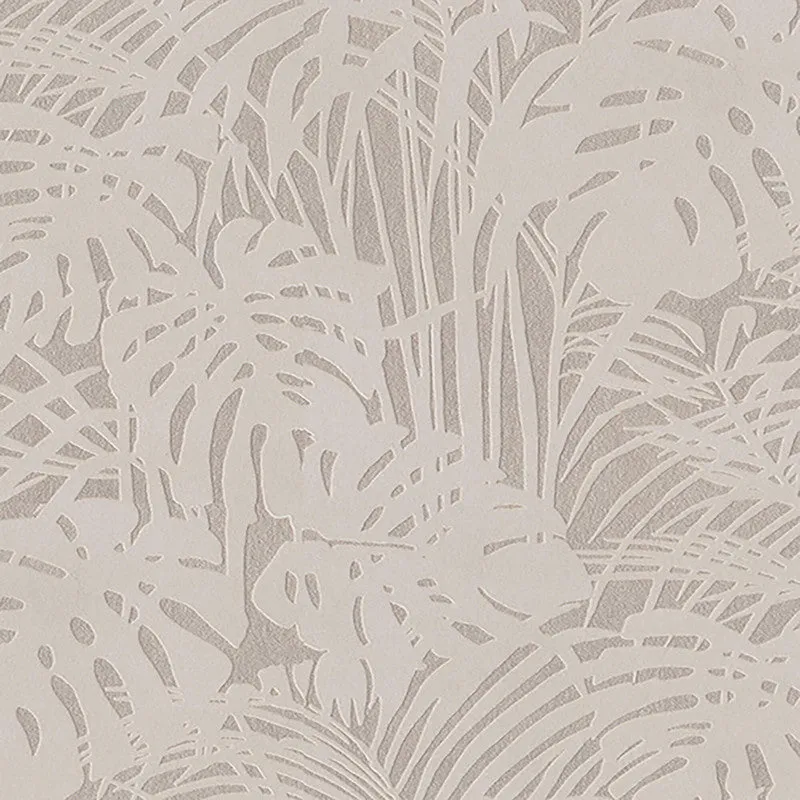 Abstract Palm Leaf Textured Wallpaper in Grey