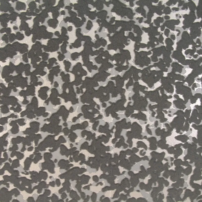 Abstract Shimmering Flocked Wallpaper in Ivory/Camo