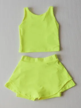 Active Skort Set - Neon Yellow