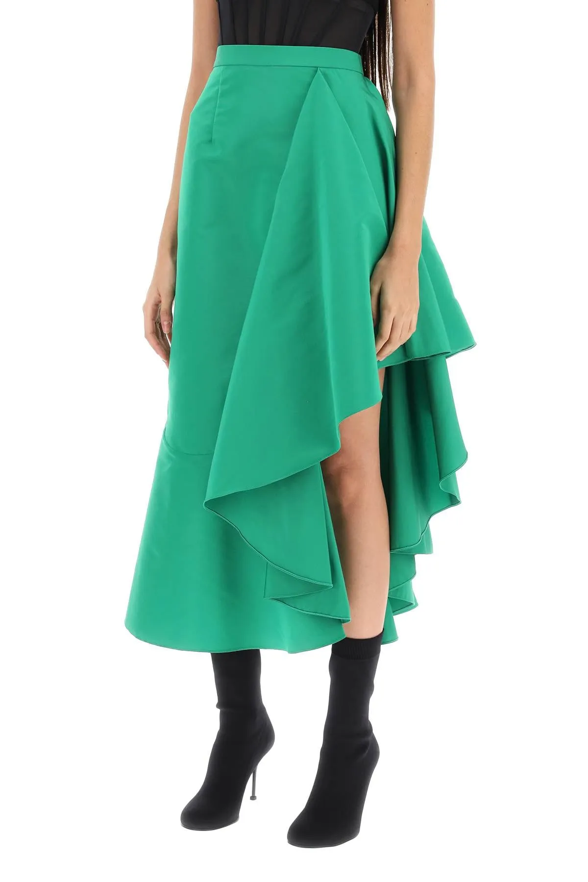 ALEXANDER MCQUEEN Asymmetrical Maxi Flounce Skirt