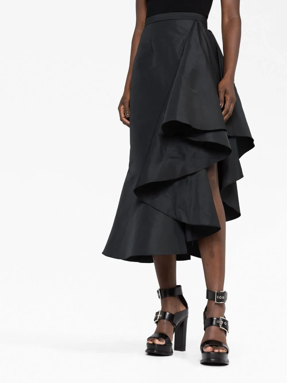 ALEXANDER MCQUEEN Asymmetrical Maxi Flounce Skirt