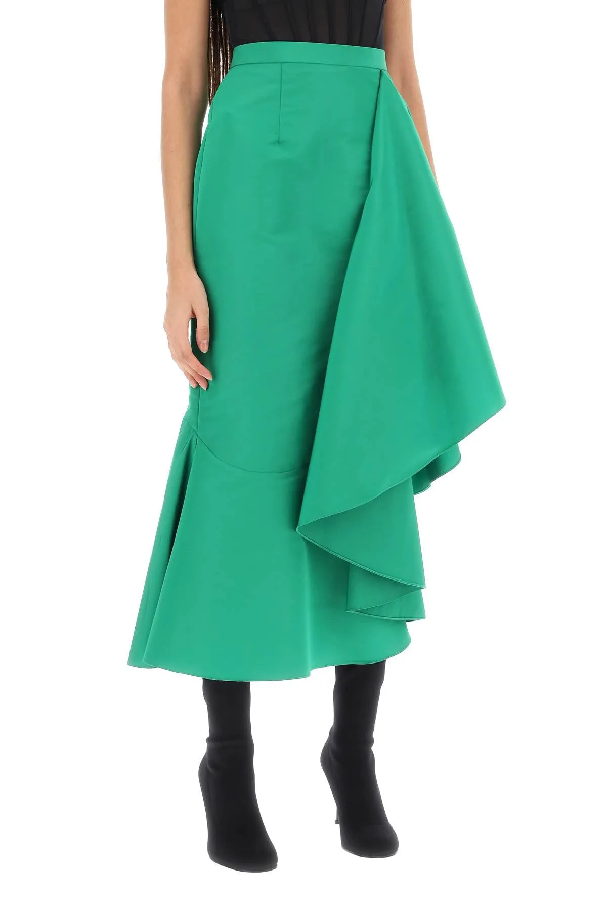 ALEXANDER MCQUEEN Asymmetrical Maxi Flounce Skirt