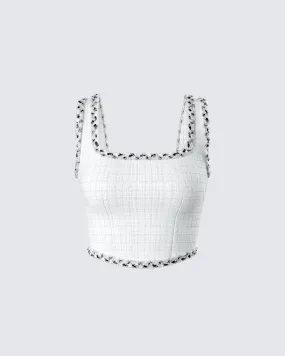 Anjali Ivory Tweed Bustier Top