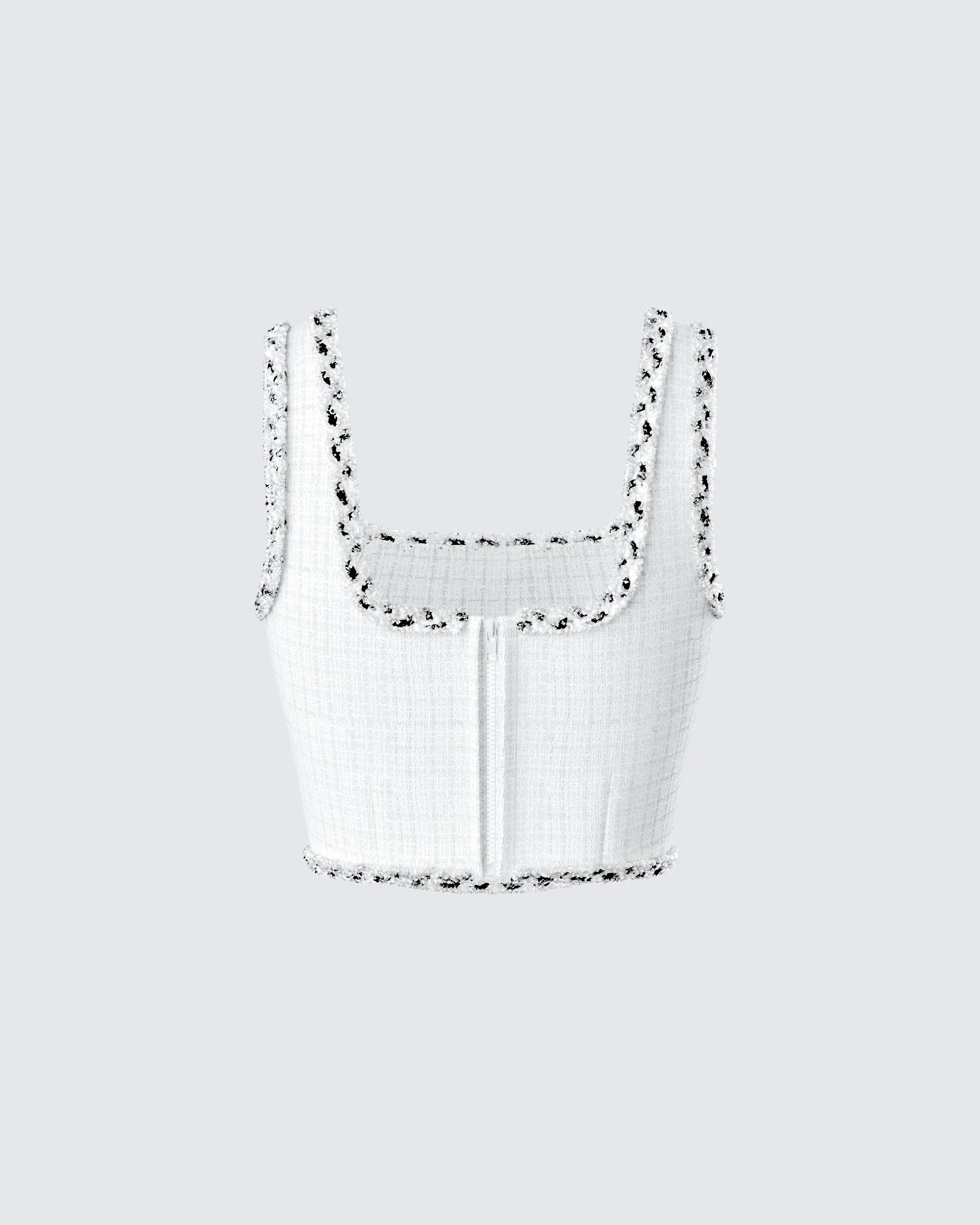 Anjali Ivory Tweed Bustier Top