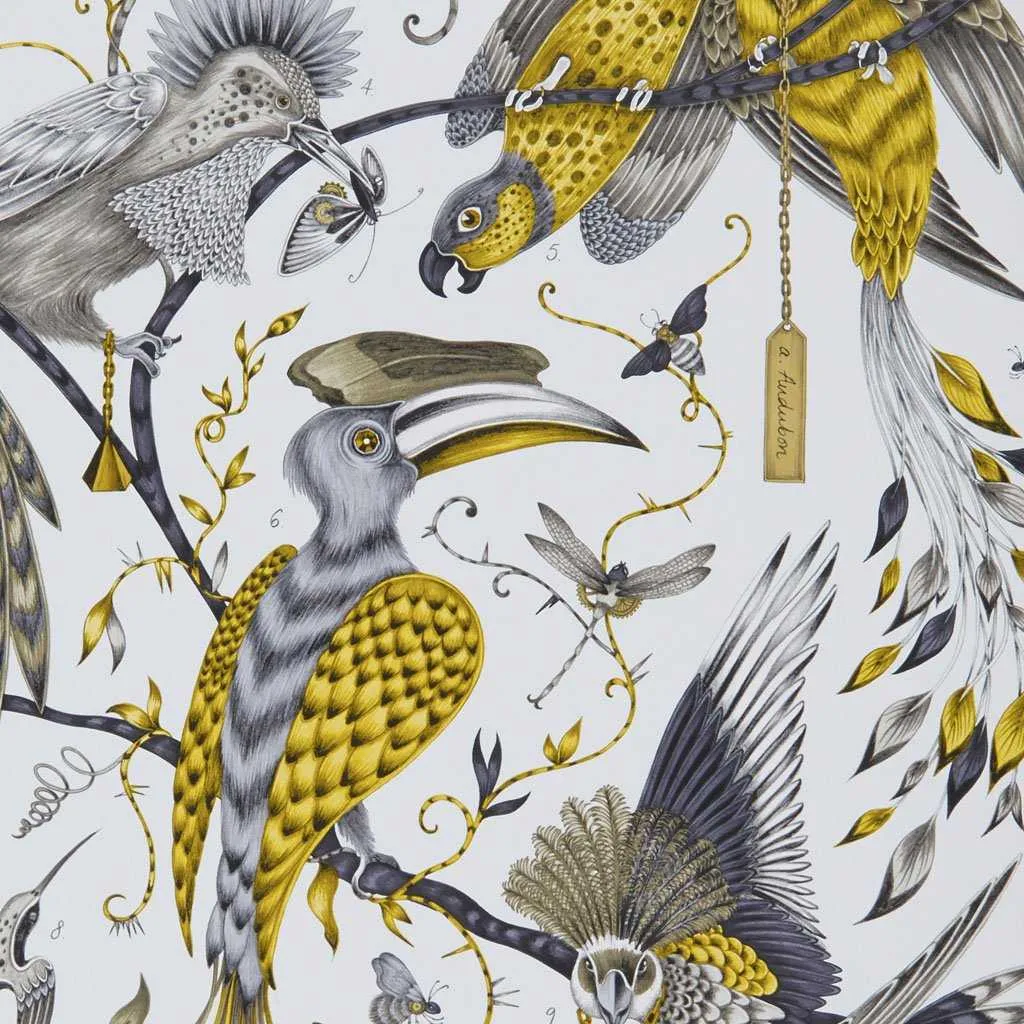 Audubon Wallpaper - Gold - Emma J Shipley