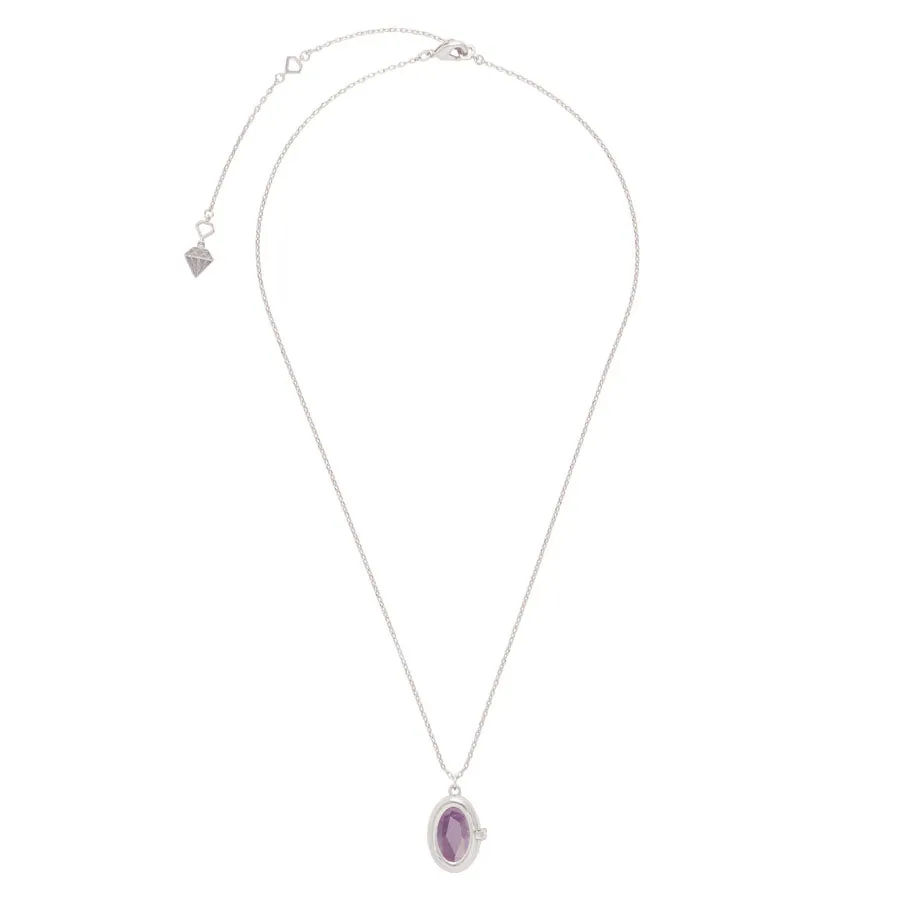 Aura Amethyst Silver Locket Necklace