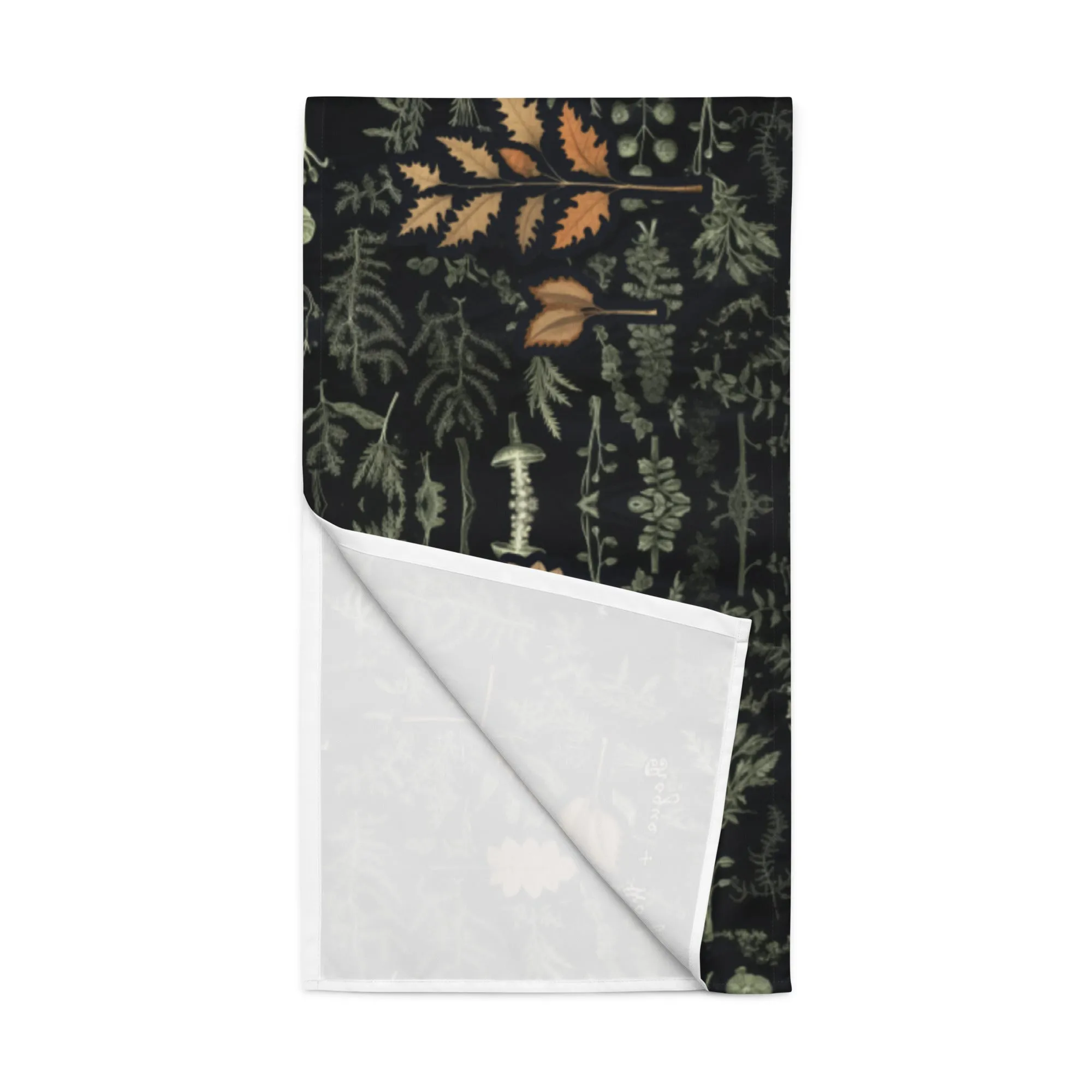 Autumn Memoir Table Runner - Dark Academia Botanical Witchy Home Decor - Goth Dinner Table Setup - Gothic Kitchen Room Decor