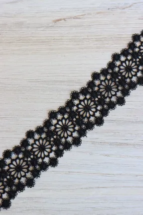 Black 1.75" Wide Venice Lace