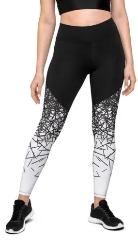 Black & White Ombre Compression Leggings