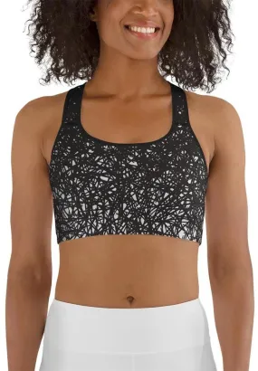 Black & White Ombre Sports Bra