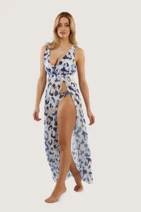 Blue Leopard Beach Dress