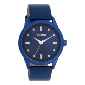 Blue OOZOO watch with blue leather strap - C11288