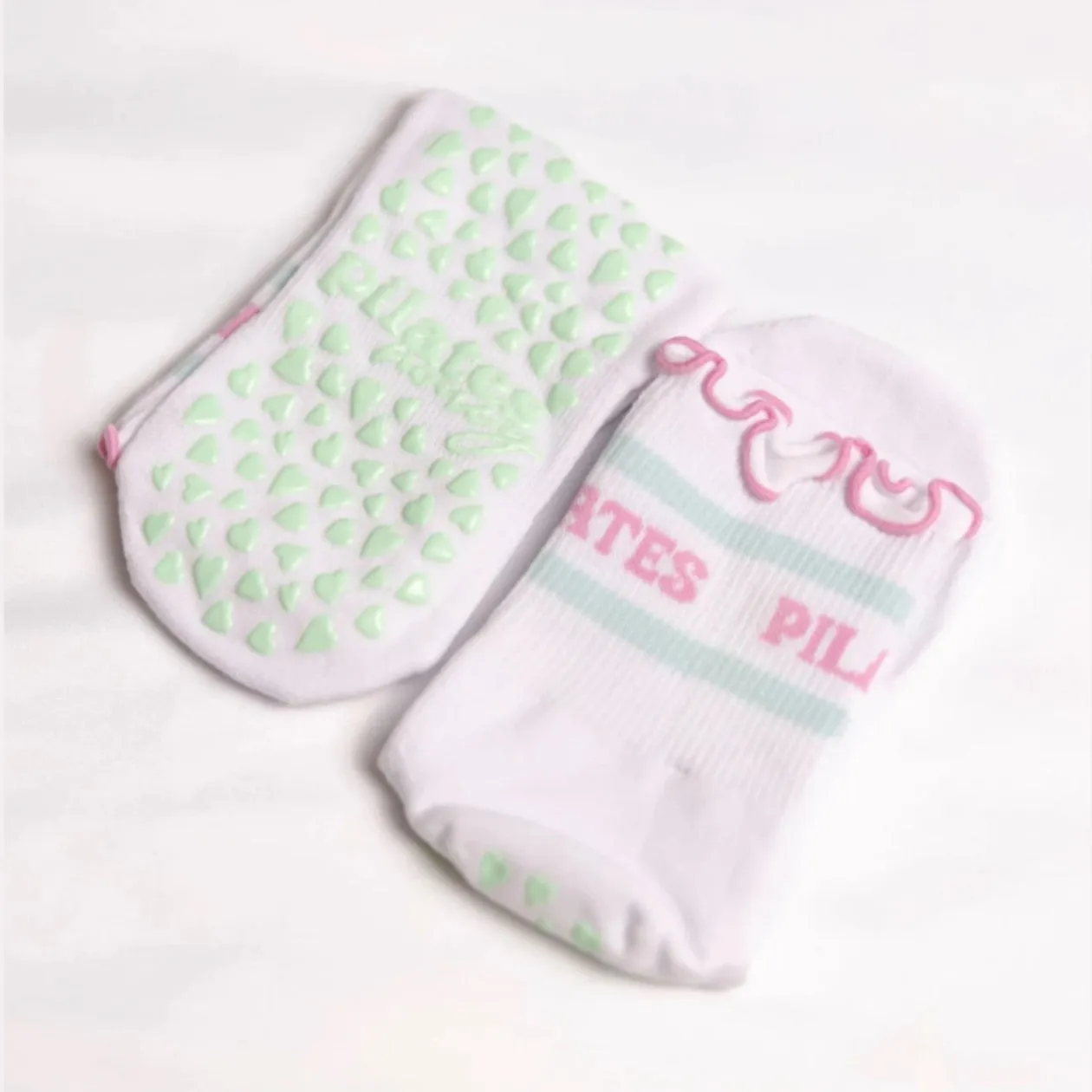 Blush Ruffle Grip Sock  (Barre / Pilates)