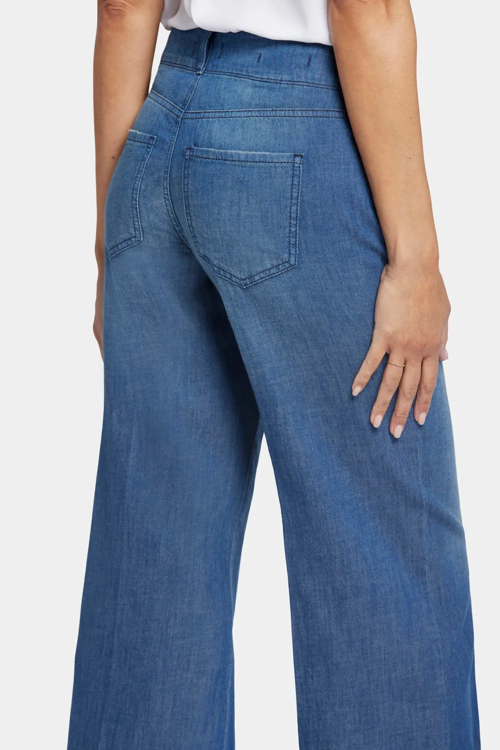 Brigitte Wide Leg Capri Jeans - Mission Blue