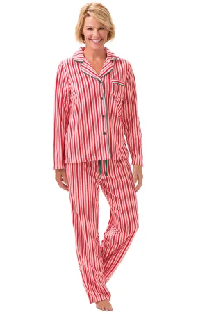 Candy Cane Fleece Women's Pajamas - Pet & Owner