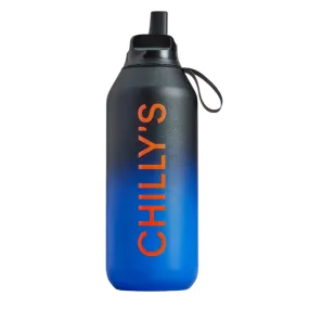 Chillys Series 2 Flip Bottle 500ml Ombre Blue Black