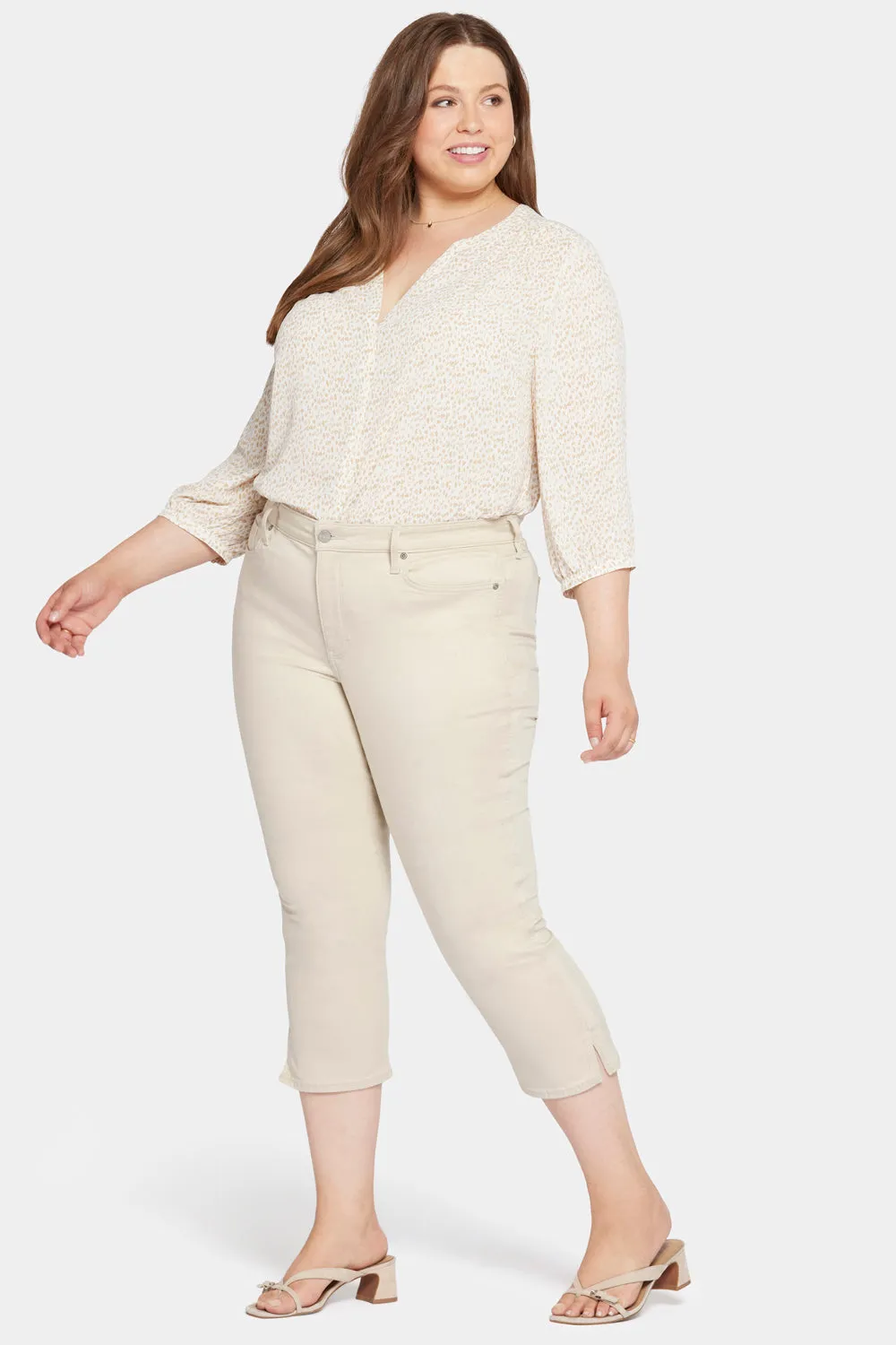 Chloe Capri Jeans In Plus Size - Feather