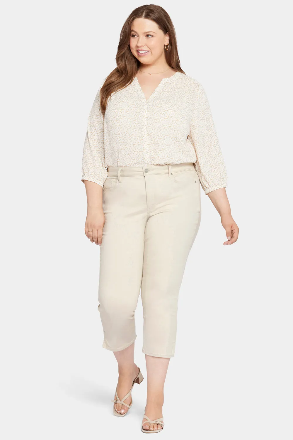 Chloe Capri Jeans In Plus Size - Feather