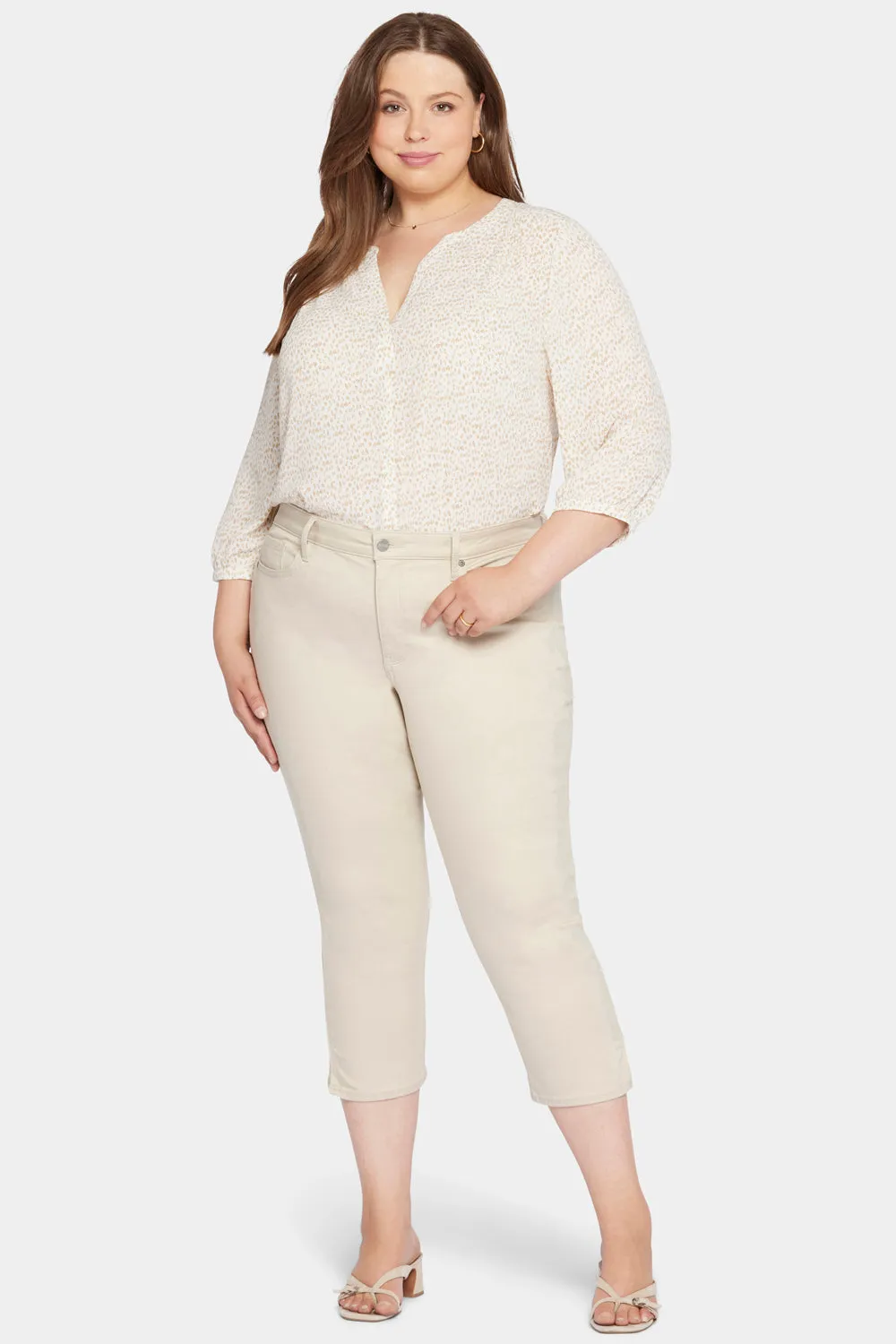 Chloe Capri Jeans In Plus Size - Feather