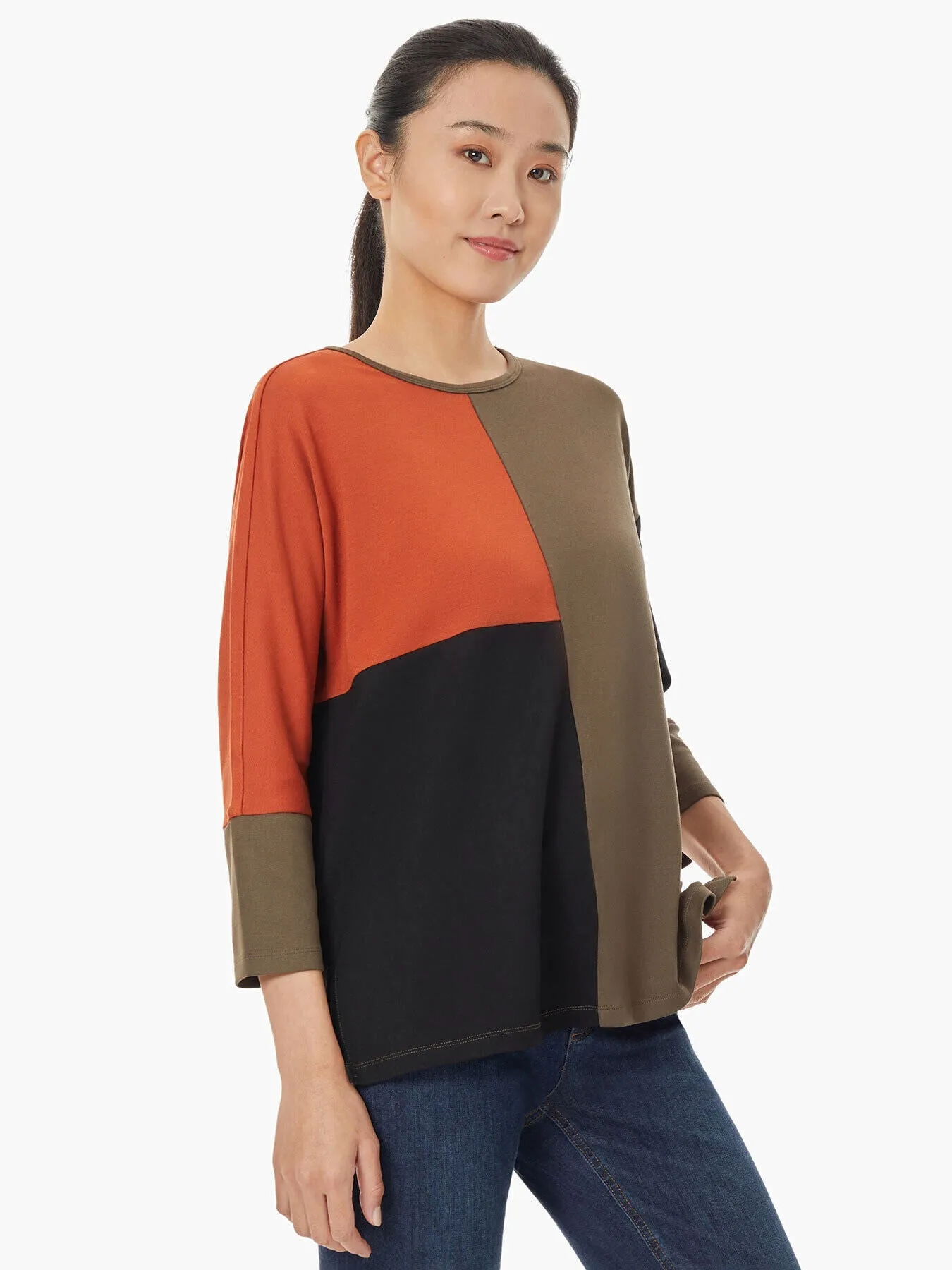 Colorblock Serenity Knit Dolman Tunic