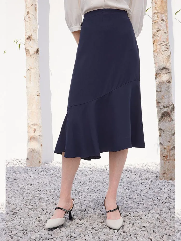 Dark Navy Blue Acetate Mermaid Skirt