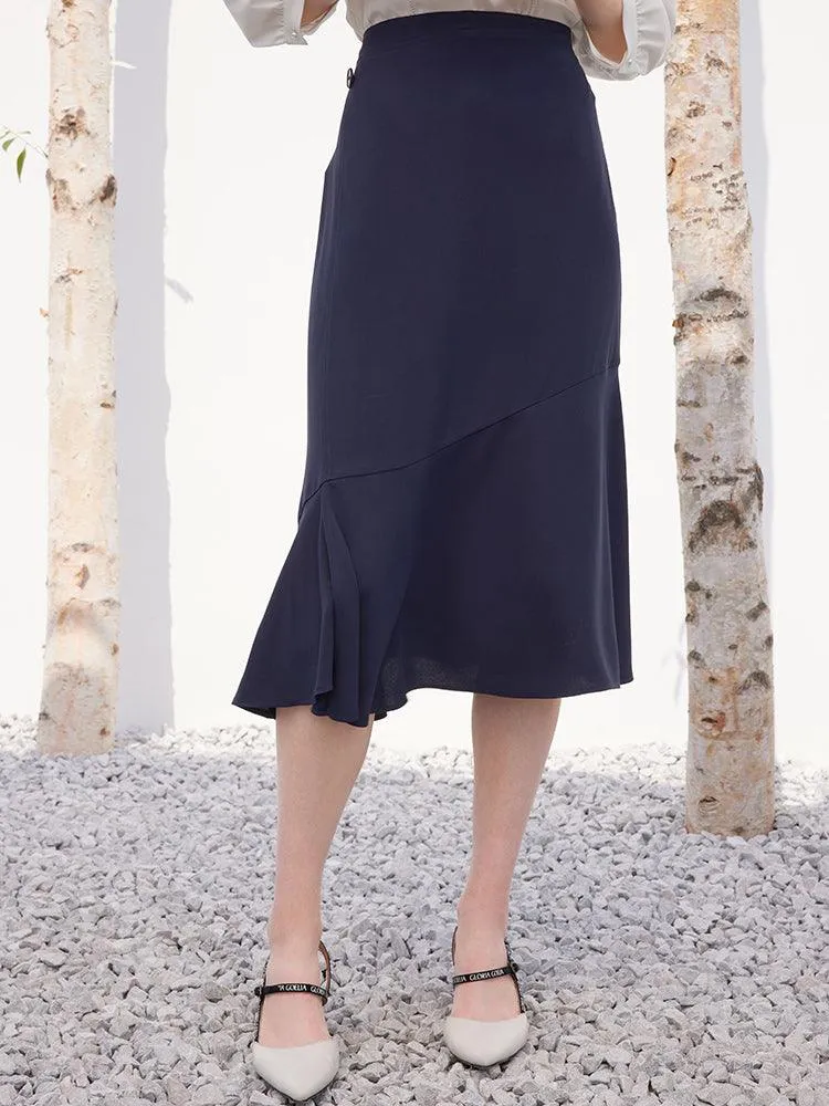 Dark Navy Blue Acetate Mermaid Skirt