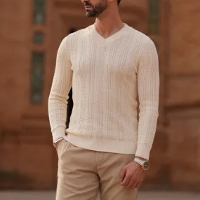 Donato Loures v-neck lightweight sweater beige