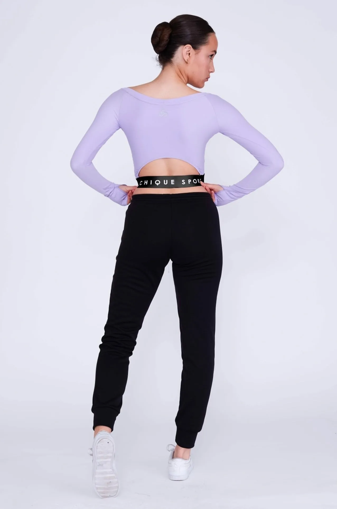 Empower Long-Sleeve Crop Top in Amethyst