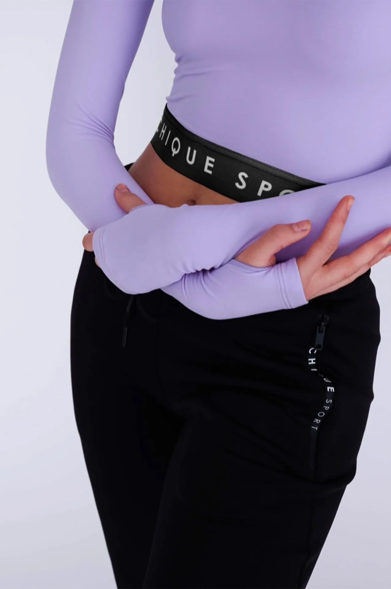 Empower Long-Sleeve Crop Top in Amethyst