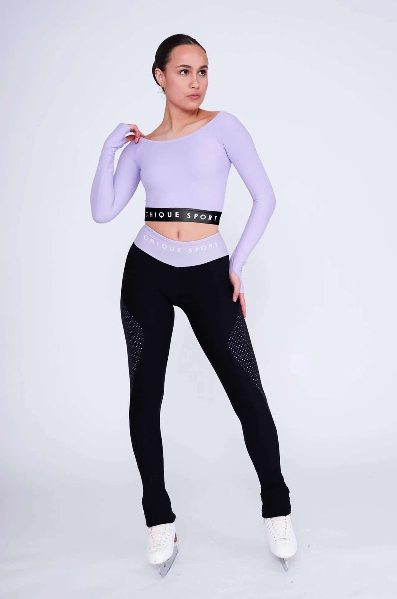 Empower Long-Sleeve Crop Top in Amethyst