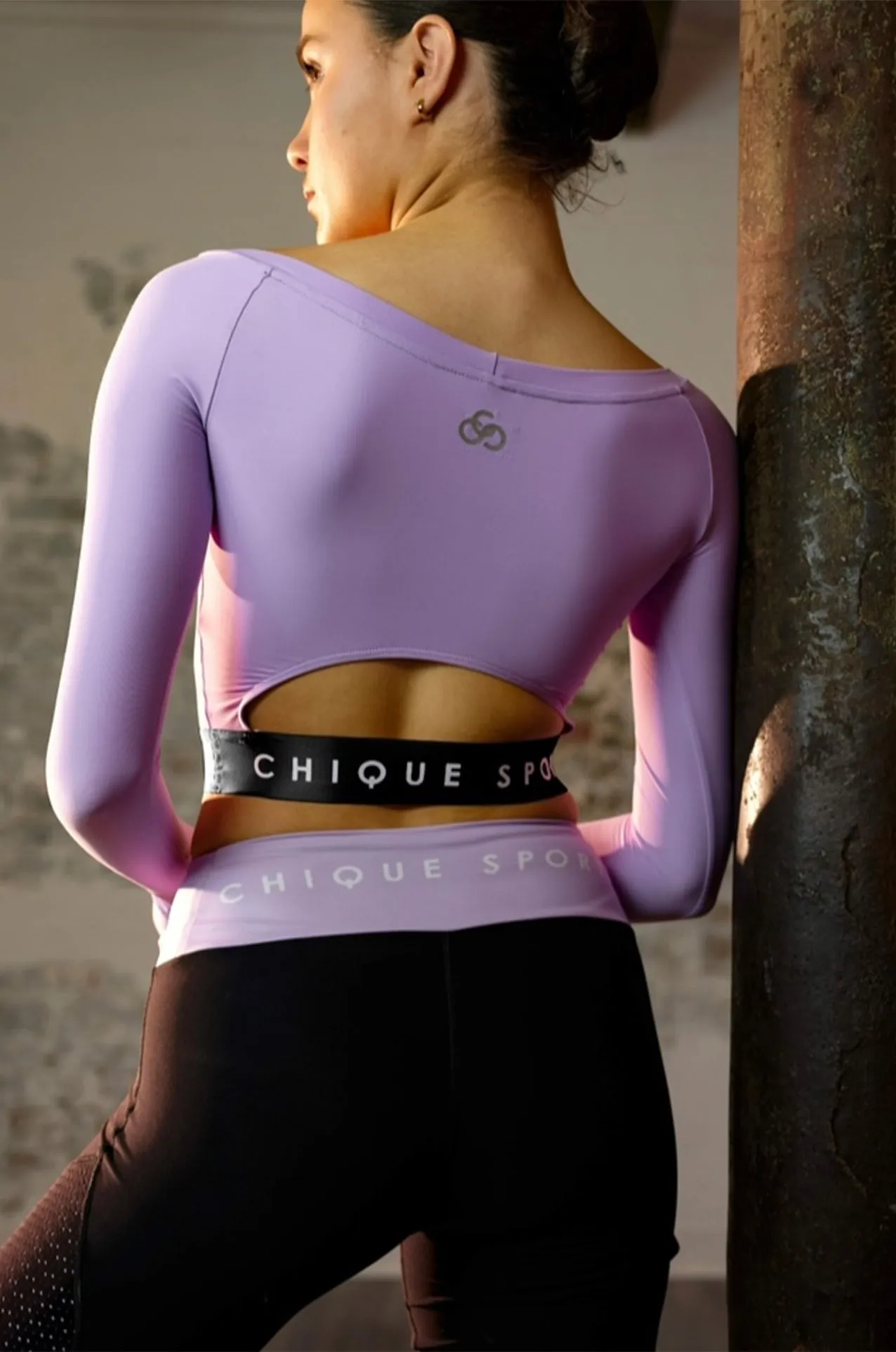 Empower Long-Sleeve Crop Top in Amethyst