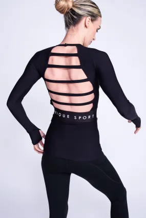 Empower Long-Sleeve Top in Black