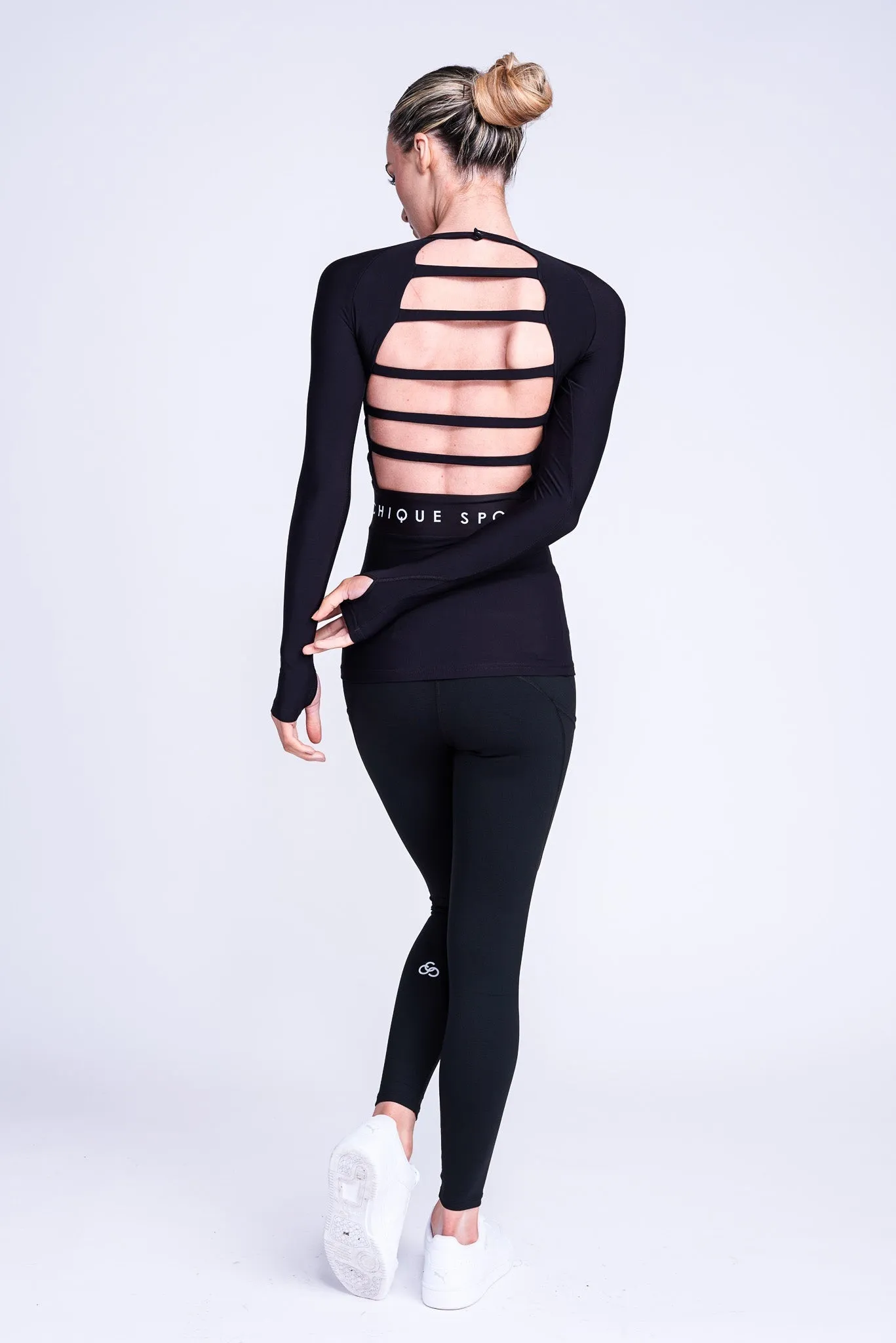 Empower Long-Sleeve Top in Black