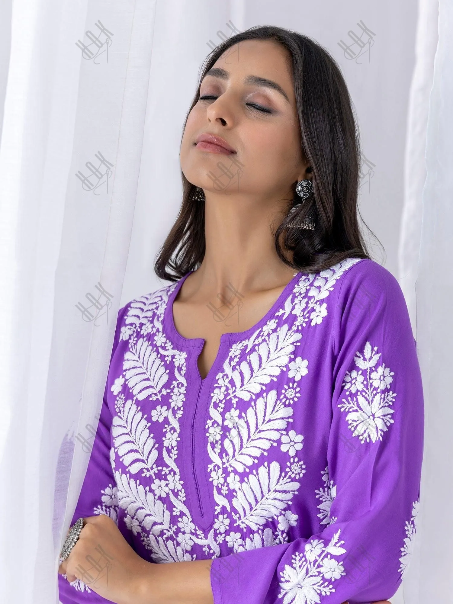 Fizaa chikankari Kurta in Purple