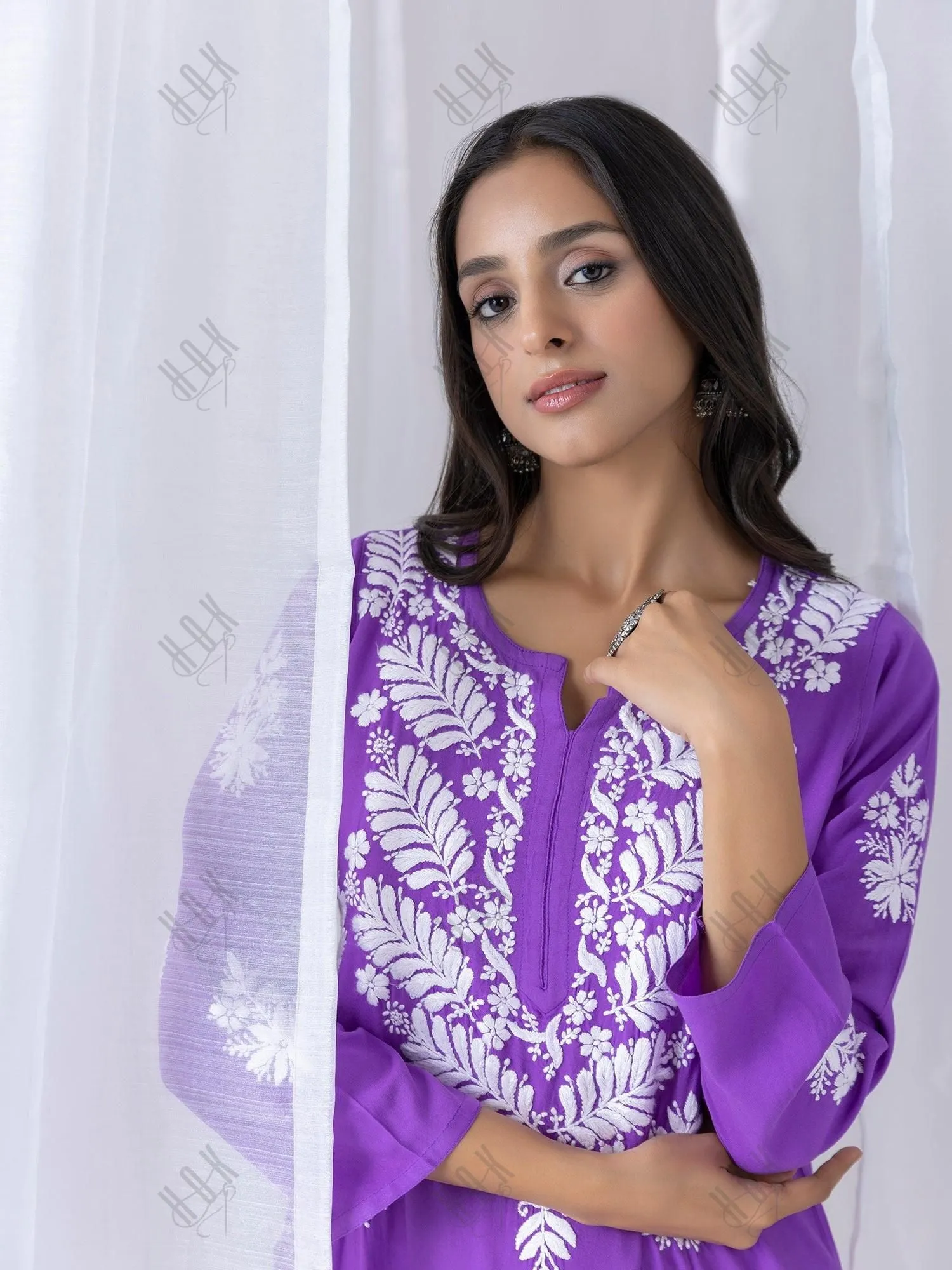 Fizaa chikankari Kurta in Purple