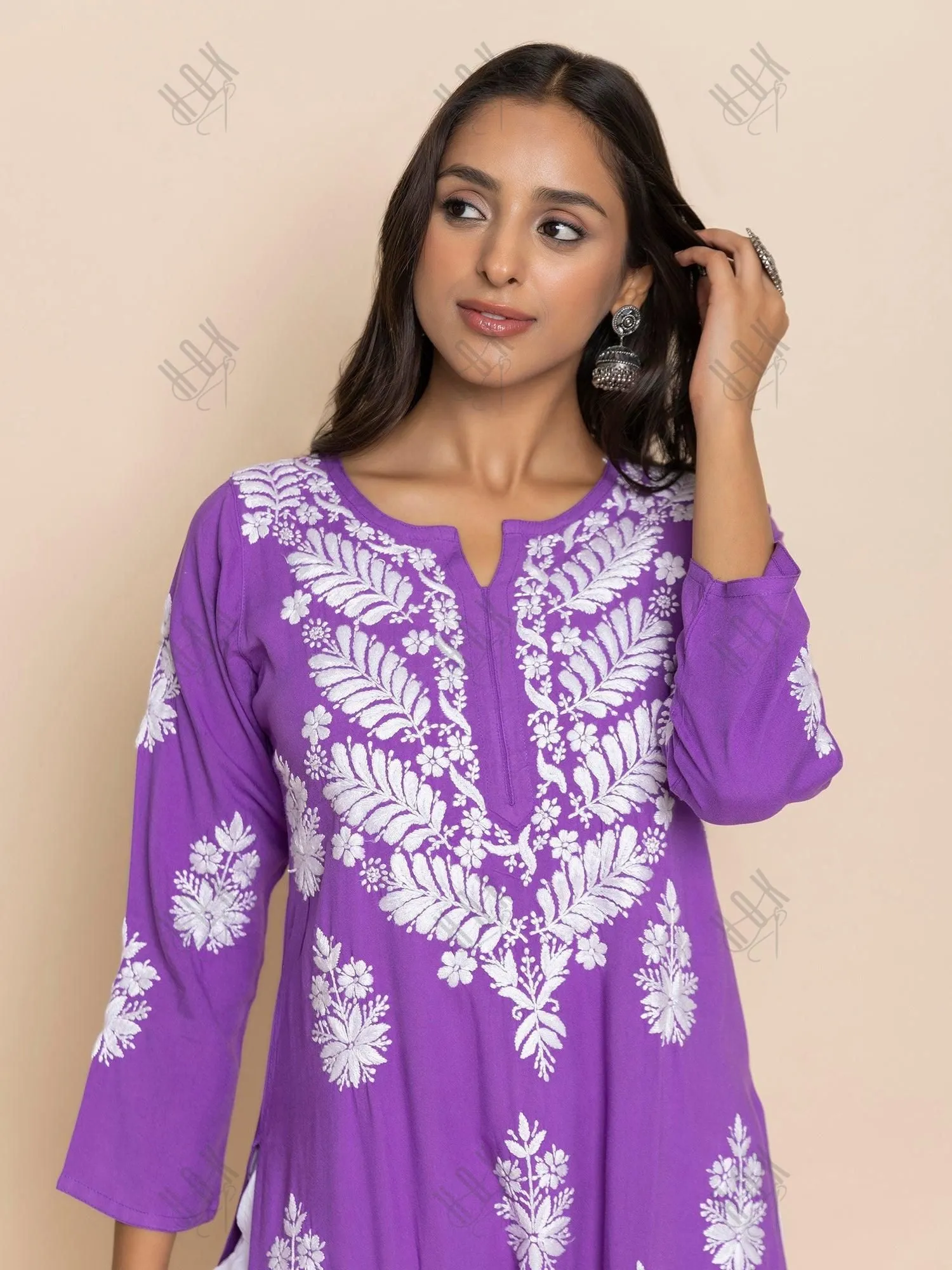 Fizaa chikankari Kurta in Purple