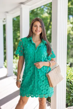 Floral Lace Green Dress