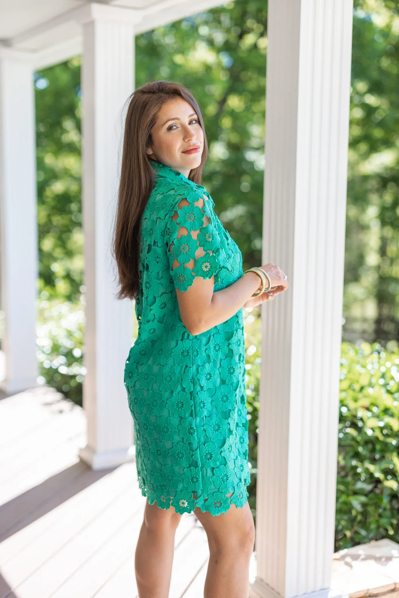 Floral Lace Green Dress