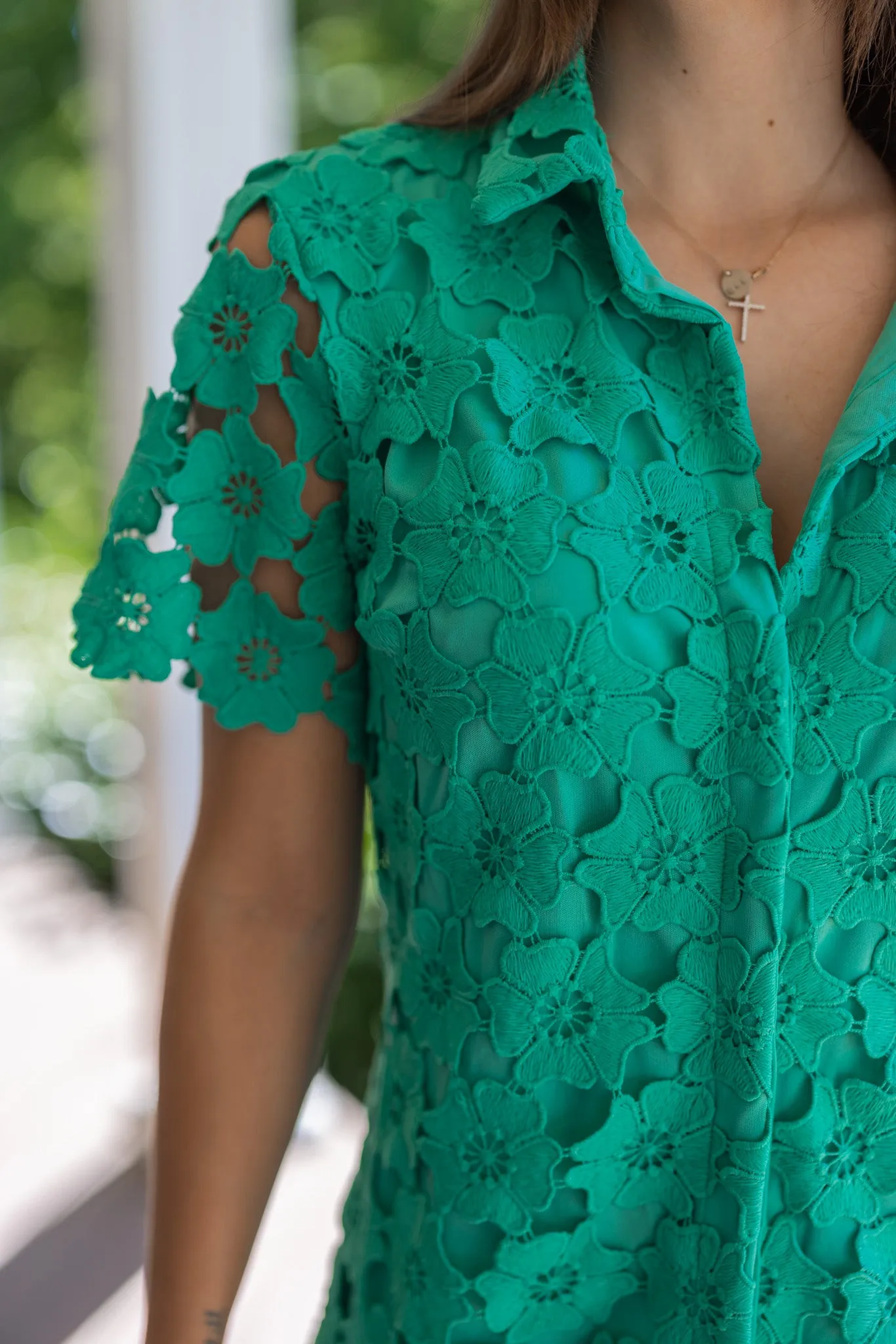 Floral Lace Green Dress