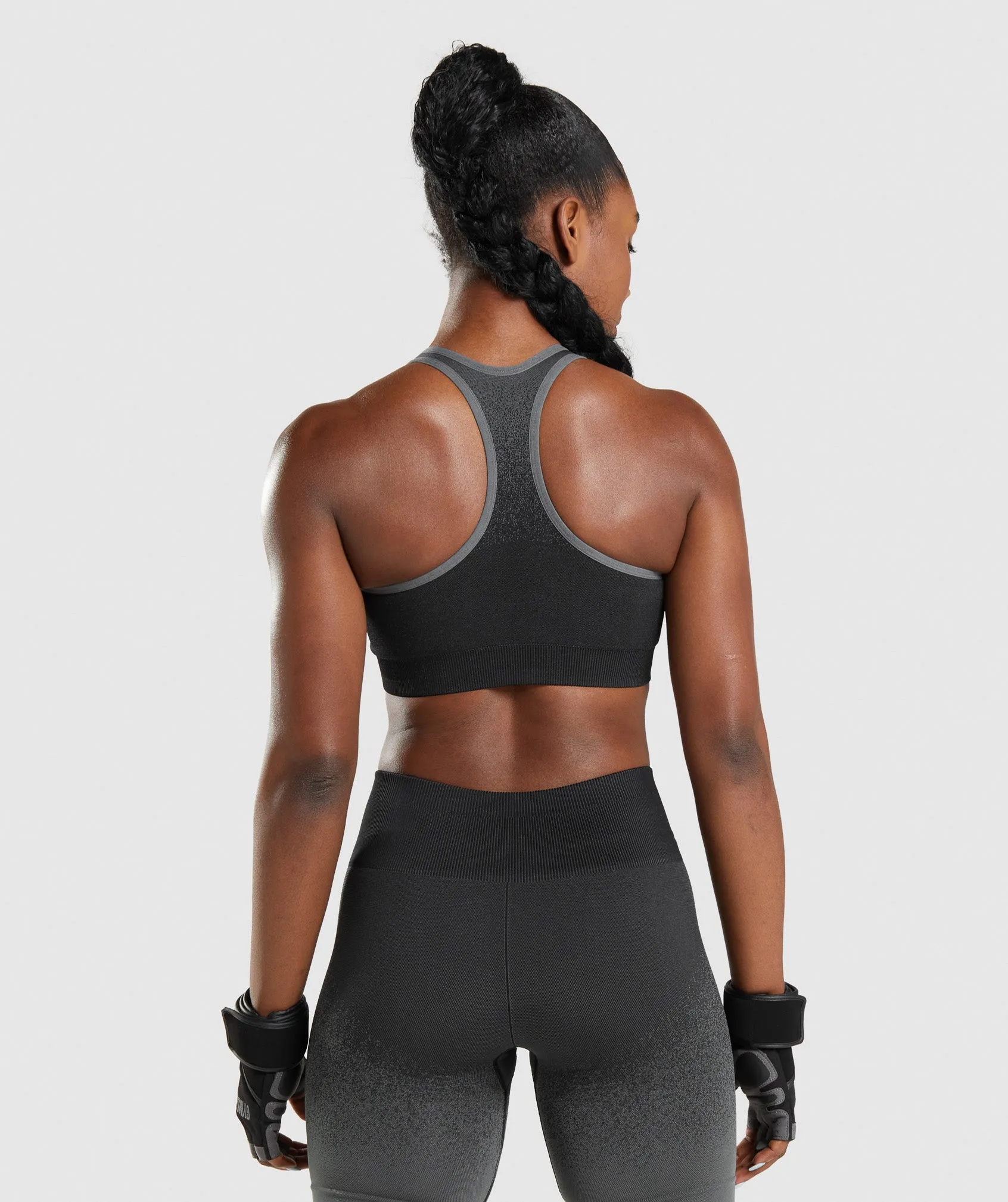 Gymshark Adapt Ombre Seamless Sports Bra - Black/Grey