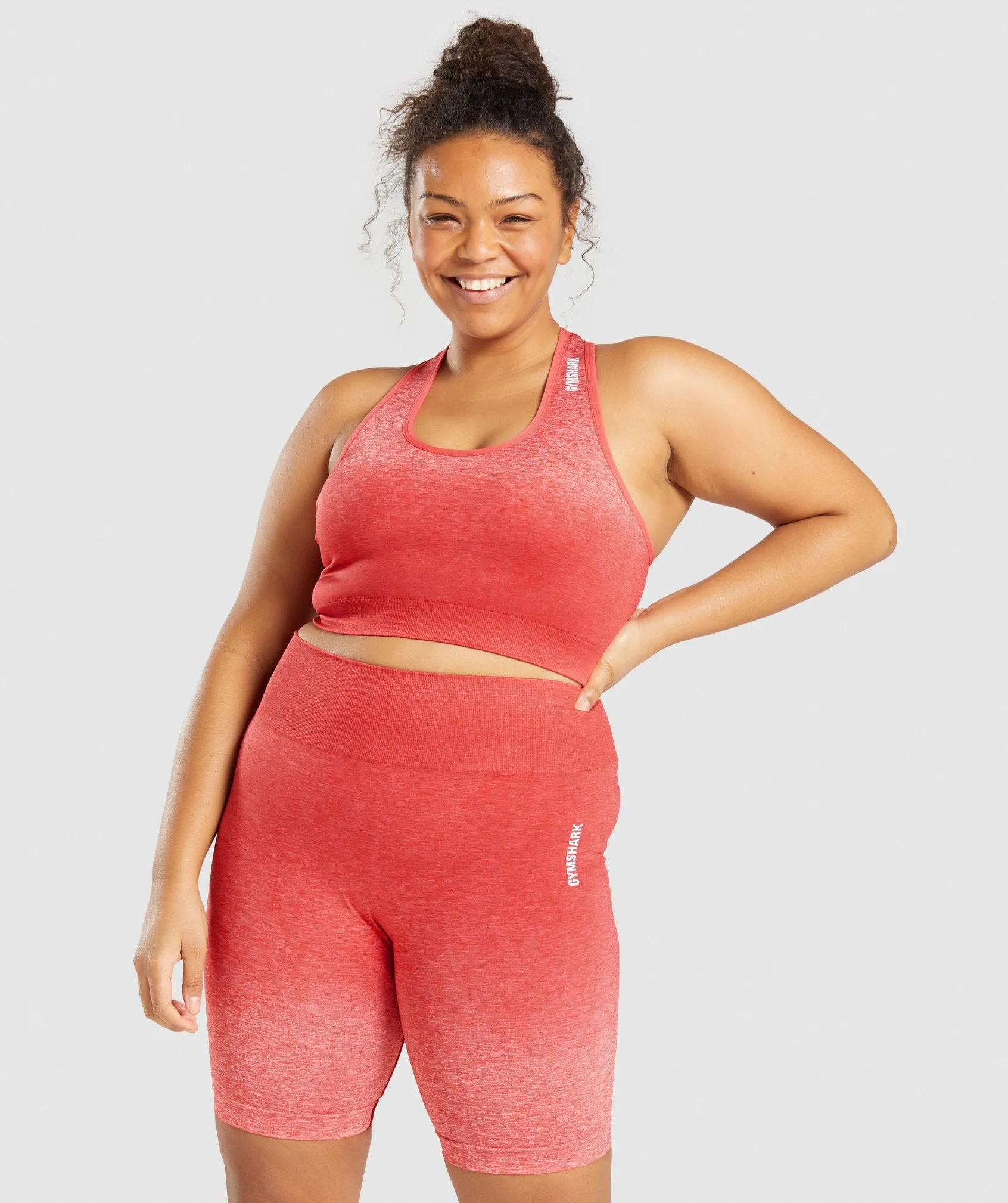 Gymshark Adapt Ombre Seamless Sports Bra - Red Marl/Red