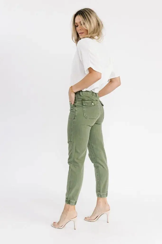 Jada Olive Slim Utility Joggers - Final Sale