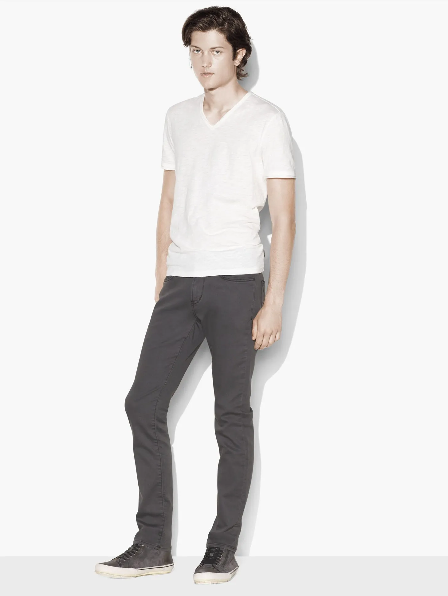 John Varvatos - The Short Sleeve Raw Edge V-Neck Tee