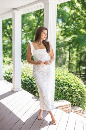 Lace Off White Maxi Dress