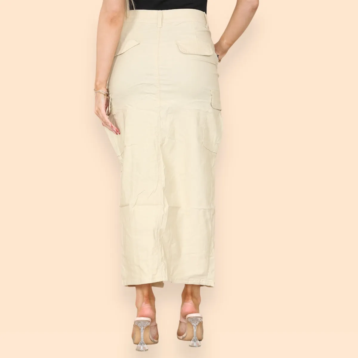 LADIES BEIGE LONG SKIRT