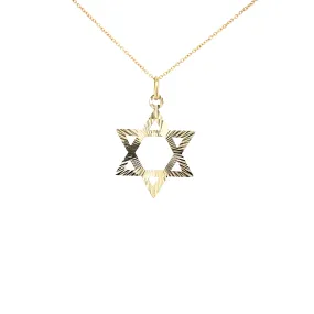 Large Fluted Star of David Pendant