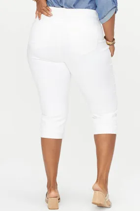 Marilyn Straight Crop Jeans In Plus Size - Optic White