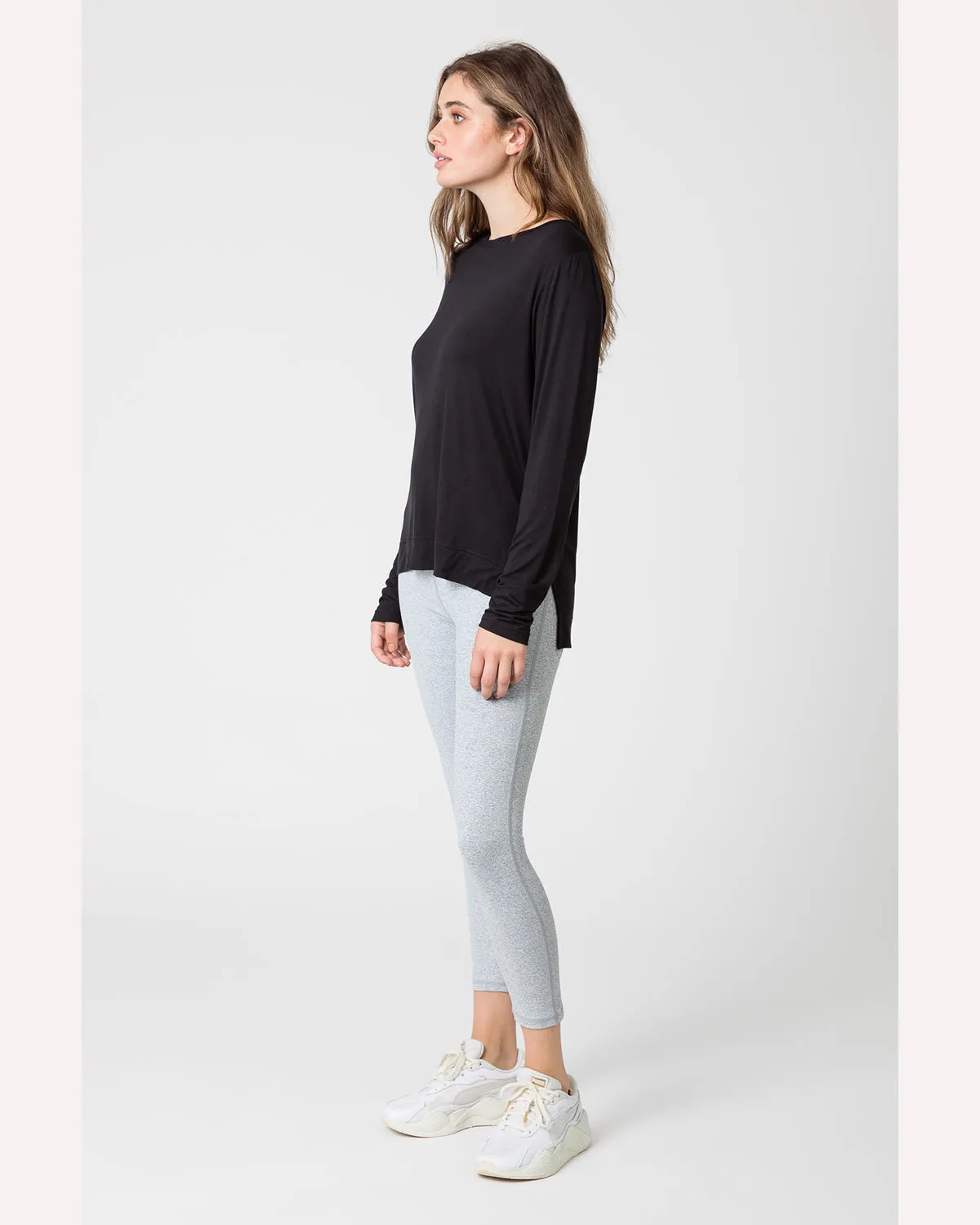 Marlow Long Sleeve Anytime Tee -  Black