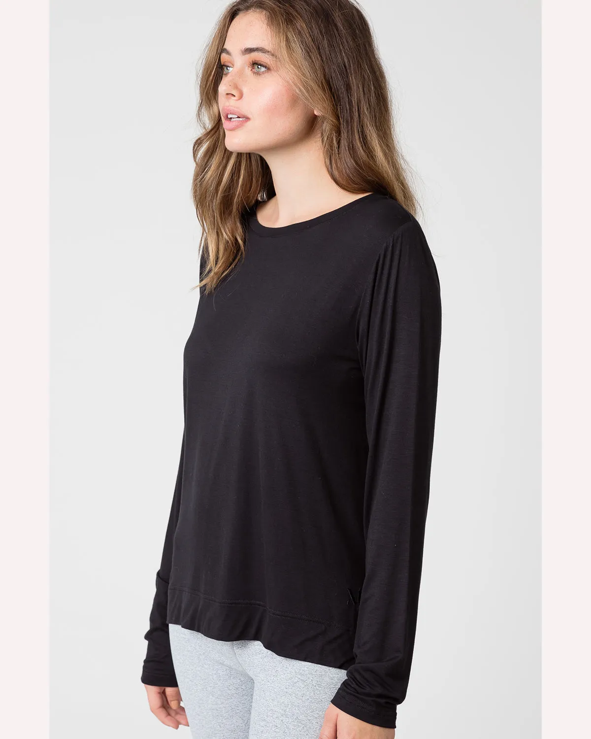 Marlow Long Sleeve Anytime Tee -  Black